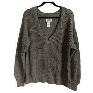 NWT PINK VS Knitted V-Neck Sweater